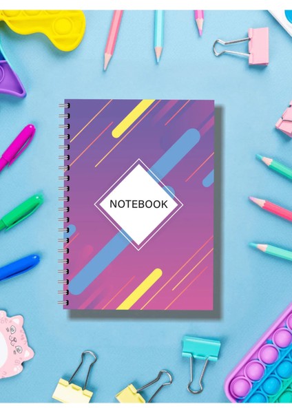 A4 Spiralli Karton Kapak - 4’lü Set - Kareli - Okul Defteri - 80 Yaprak fırsatları