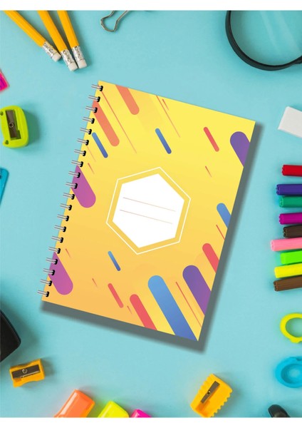 A4 Spiralli Karton Kapak - 4’lü Set - Kareli - Okul Defteri - 80 Yaprak indirimleri