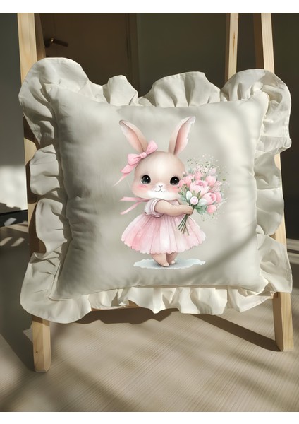 Bebek Fırfırlı Isme Özel Baskılı Yastık