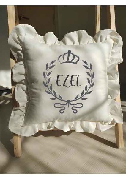 Bebek Fırfırlı Isme Özel Baskılı Yastık