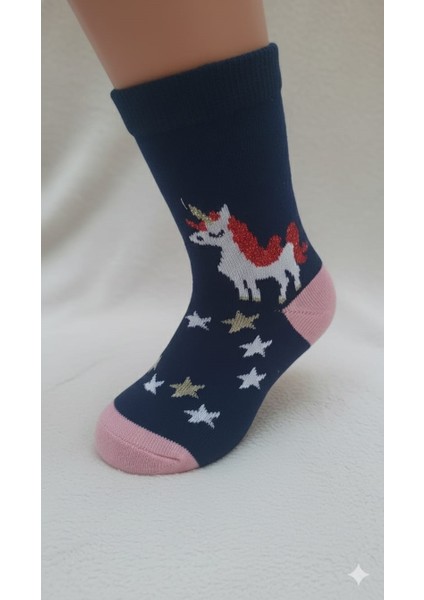 Simli Boynuzlu At Desen Soket Çorap Pamuklu (Penye) 3'lüpembe fiyatları