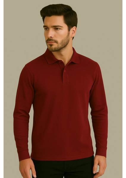Regular Fit %100 Pamuk Polo Yaka Uzun Kollu Basic T-Shirt fiyatları