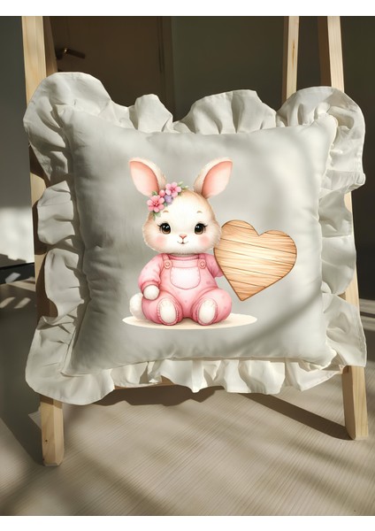 Bebek Fırfırlı Isme Özel Baskılı Yastık