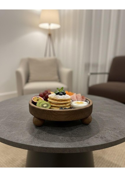 Doğal Ahşap Lüks Stant , Ayaklı Sunumluk , Ayaklı Dekoratif Tabak fırsatları