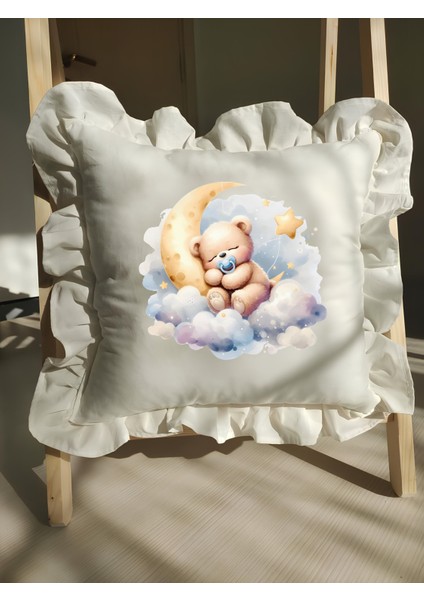 Bebek Fırfırlı Isme Özel Baskılı Yastık