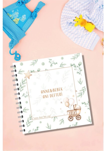 Modern Bebek Anı Defteri - Ilk 1 Yıl Hamilelik ve Anne Bebek Günlüğü - Ajandası