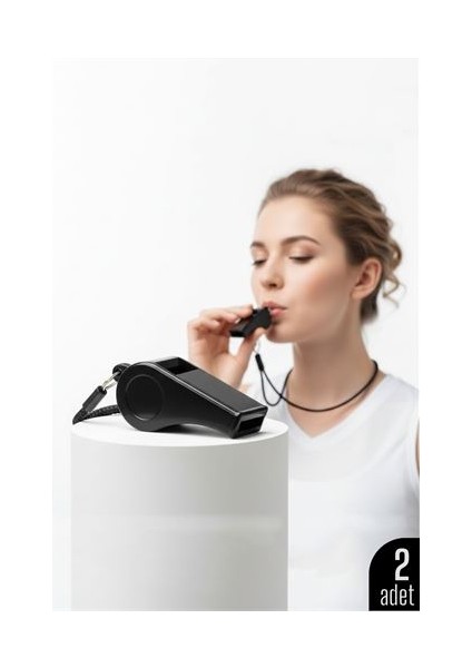 Plastik Düdük Spor Düdüğü Hakem Düdüğü Metal Deprem Düdüğü 2 Li Set