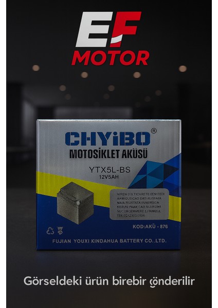 Chyıbo Motosiklet Aküsü 12V 5AH – Bakımsız (Mf) – Güçlü Marş fiyatları