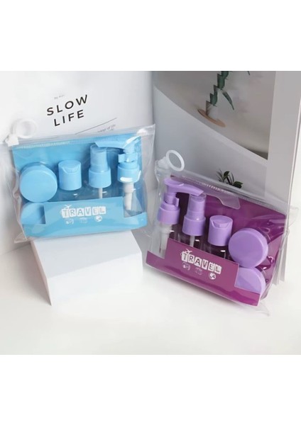 6 Parça Renkli Kapaklı Seyahat Için Boş Şişe Seti (4887)