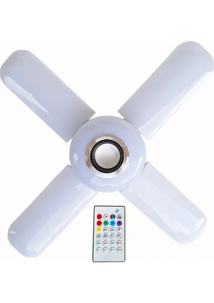 Lamba 4 Kanatlı E27 Duya Takılan Kumandalı Katlanabilir LED Müzik Lamba Işığı Avize Bluetoot modelleri