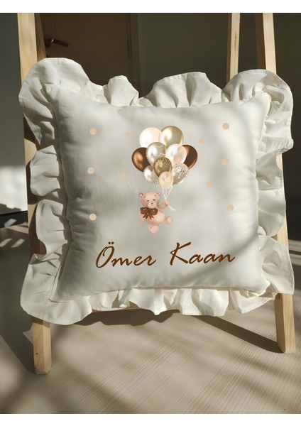 Bebek Fırfırlı Isme Özel Baskılı Yastık