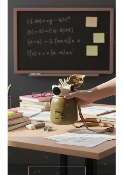 Termos Matara Gamer Şekilli 500 ml Paslanmaz Çelik Çocuk Kız Erkek Içecek Suluk