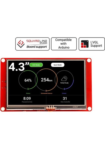 Crowpanel Basic 4.3-Inch Hmı ESP32-S3 Aı Destekli Programlanabilir Çerçevesiz Dokunmatik Ekran