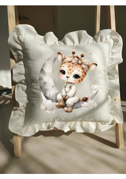 Bebek Fırfırlı Isme Özel Baskılı Yastık