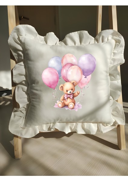 Bebek Fırfırlı Isme Özel Baskılı Yastık