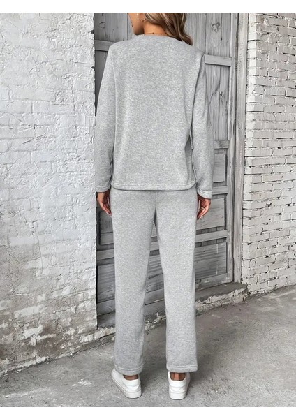 Cottonlab Kadın Uzun Kollu Yanları Nervurlu Viskon Iki Iplik ve Pantolon Ikili Takım modelleri