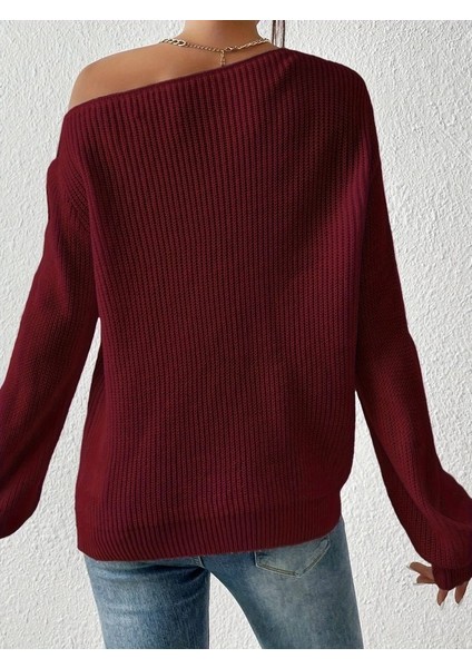 Cottonlab Kadın Uzun Kollu Tek Omuzu Açık Detaylı Triko Bluz fırsatları