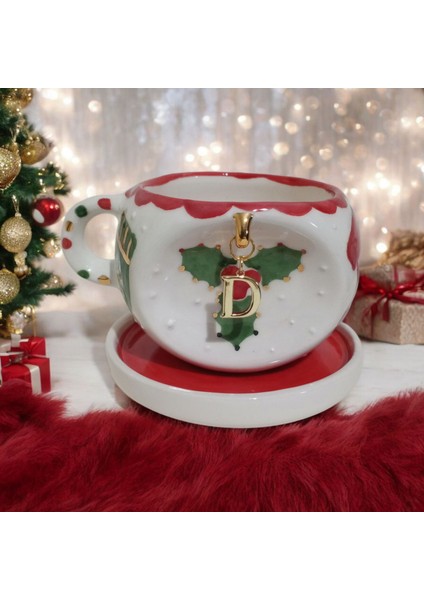 Ceresshop Yılbaşı Hediyesi –elyapımı Harf Charmlı Mug (Sipariş Sonrası Harf Için Mesajla Belirtinz)