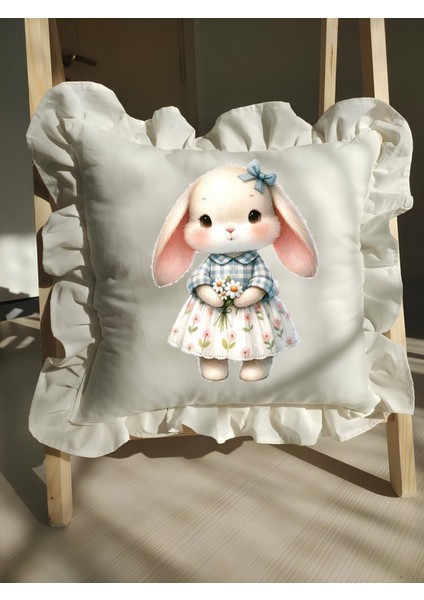 Bebek Fırfırlı Isme Özel Baskılı Yastık