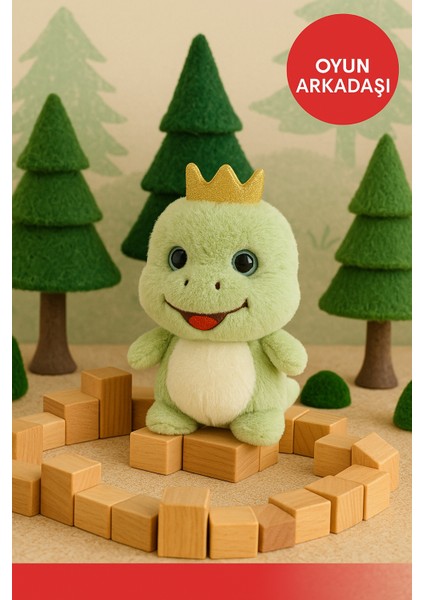 25 cm Taçlı Dino Peluş Oyuncak – Sevimli Yeşil Dinozor | Çocuk Hediyesi & Oyun Arkadaş modelleri