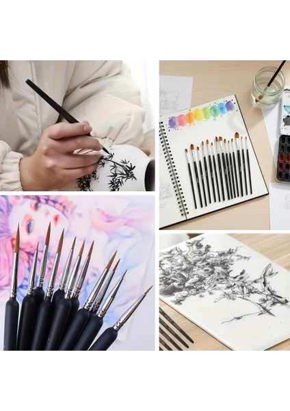 10 Adet Hobi ve Araba Rötüş Fırça Seti – Ince Detay Boyama, Model Yapımı ve Araç Çizik G fırsatları