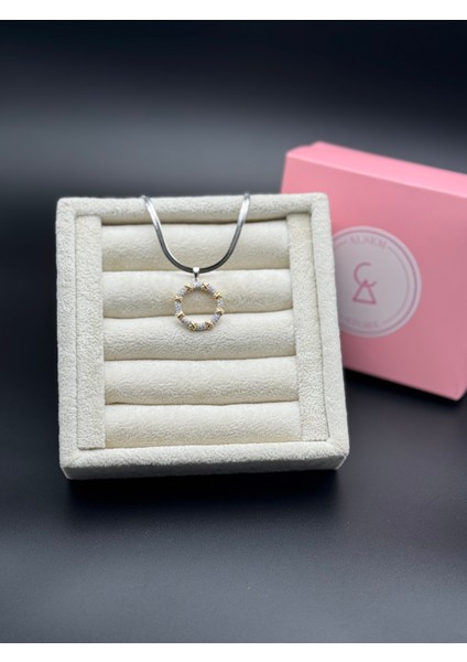 925 Ayar Gümüş Gold Detaylı Baget Zirkon Kolye | Italyan Zincirli Minimalist Pırlanta Kesim Kadın Kolyesi fiyatları