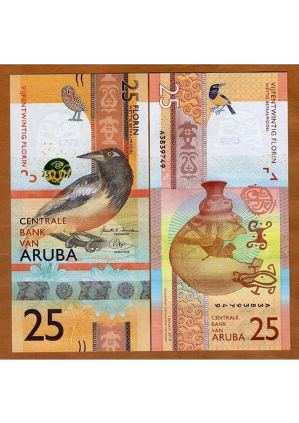 Aruba 2019 Yılı 25 Gulden Yabancı Kağıt Para Çil ( Unc ) Koleksiyon Para