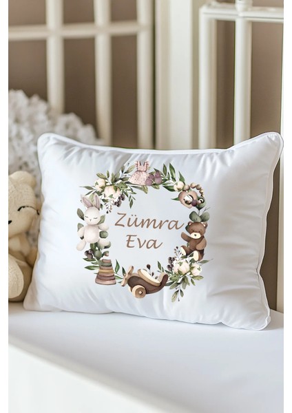 Isme Özel Baskılı Bebek Dolgulu Yastık