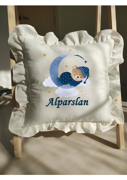 Bebek Fırfırlı Isme Özel Baskılı Yastık
