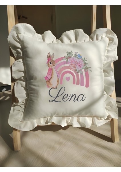 Bebek Fırfırlı Isme Özel Baskılı Yastık
