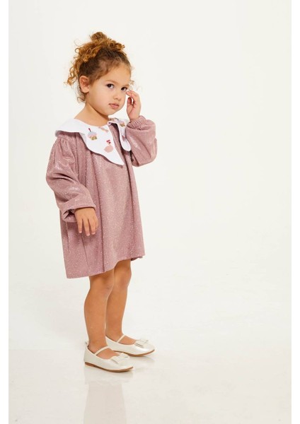 Kız Çocuk Yaka Detaylı Simli Elbise Özel Gün Elbisesi Özel Koleksiyon fiyatları