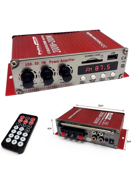 Mini Anfi 400 Watt 12V Bluetooth USB Sd Fm Radio Poke PK-6103