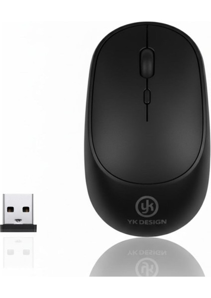 Siyah Renkli Ergonomik Sessiz Kablosuz Mouse – USB Alıcılı, Ofis ve Oyun Için Konforlu Bilgis
