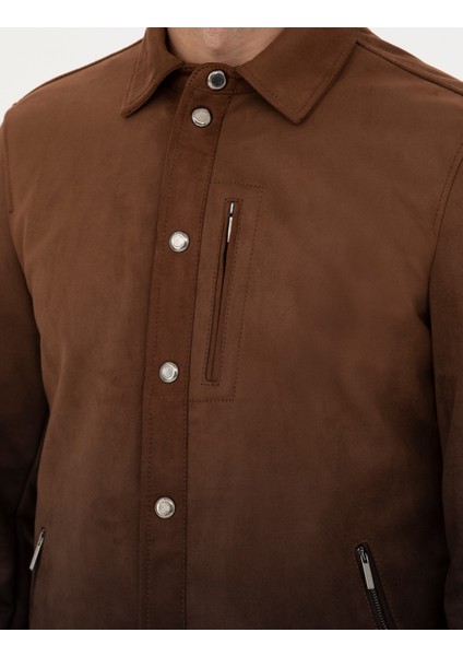 Erkek Kahverengi Suni Deri Ceket 50280331-400