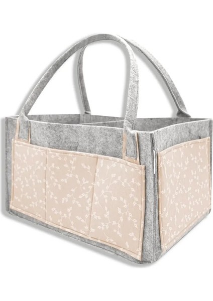 Babyjem Keçe Anne Bebek Bakım Çantası 772 Somon Çiçek