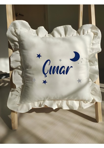 Bebek Fırfırlı Isme Özel Baskılı Yastık