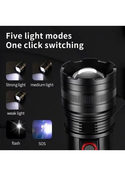 Taktik LED El Feneri 2000M, Güçlü Uzun Menzilli LED El Feneri XA-B702 (4887) fiyatları