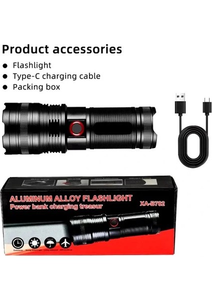 Taktik LED El Feneri 2000M, Güçlü Uzun Menzilli LED El Feneri XA-B702 (4887) modelleri