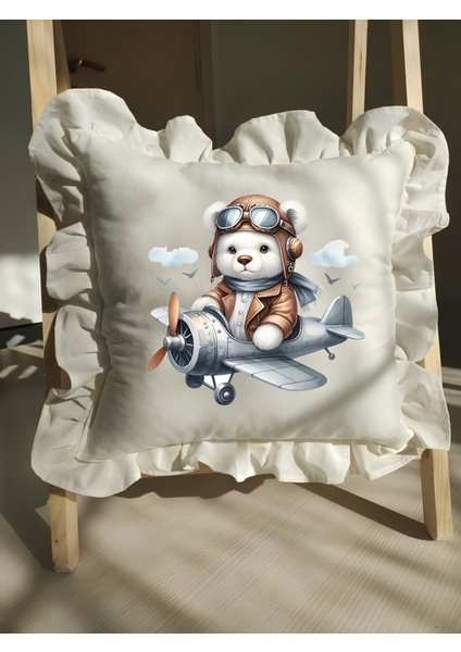 Bebek Fırfırlı Isme Özel Baskılı Yastık