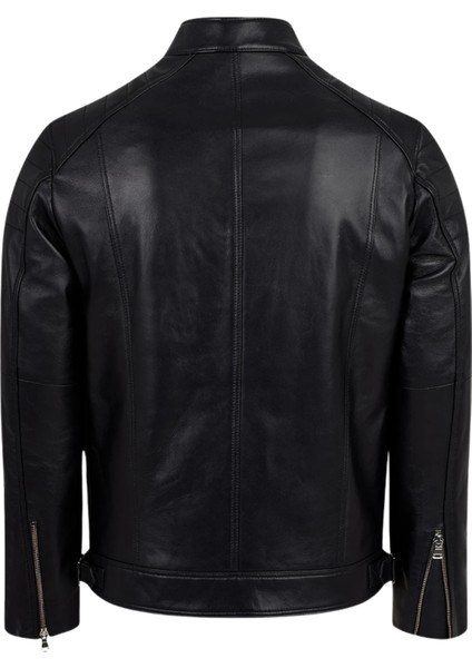 Albert Hakiki Deri Erkek Siyah Ceket-Mont fırsatları