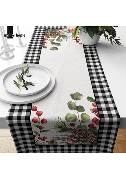 Yılbaşı & Christmas Desen Baskılı Dekoratif Runner