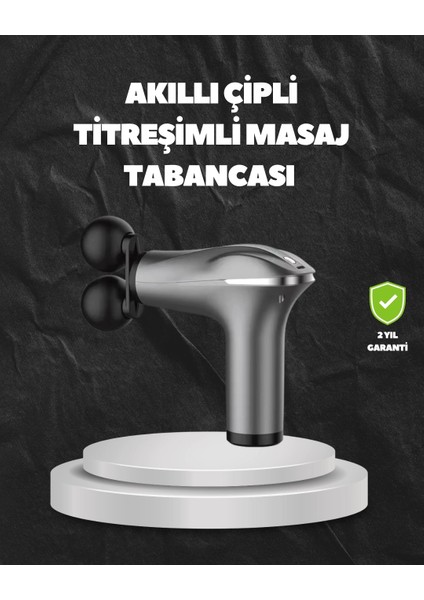 4 Başlıklı Şarjlı Masaj Tabancası Bel Sırt Boyun Bacak Kas Rahatlatıcı