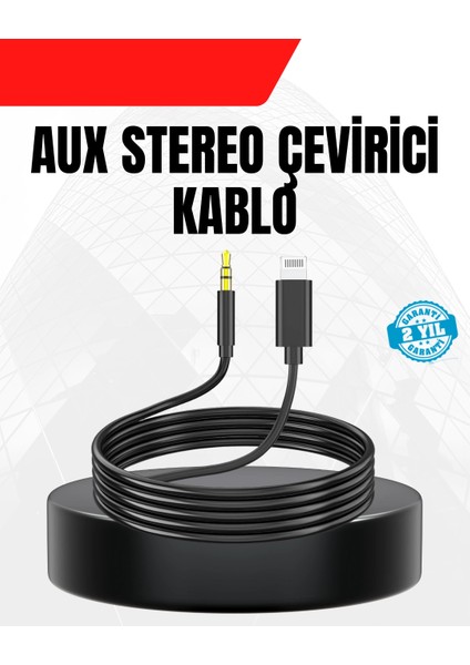 1 Metre Lightning To Aux Çevirici Kablo Stereo Ses Yüksek Kalite