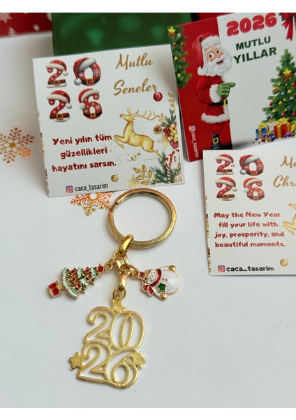 Yılbaşı Figürleri Charm Anahtarlık 1 Adet Kartlı ve Poşetli Christmas Noel Hediyelik modelleri