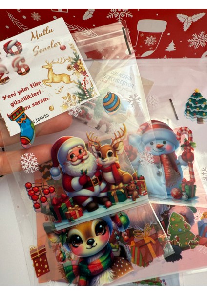 Yılbaşı Figürleri Charm Anahtarlık 1 Adet Kartlı ve Poşetli Christmas Noel Hediyelik indirimleri