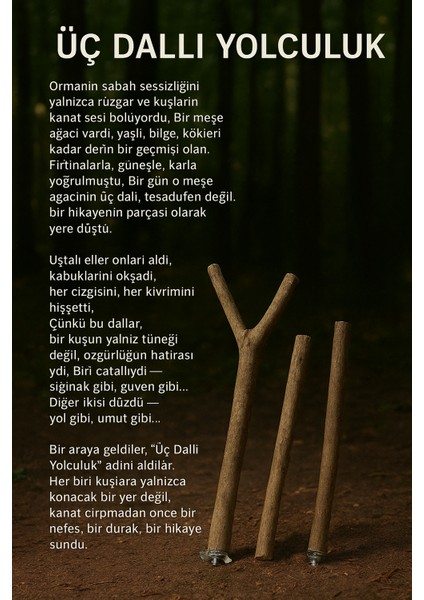 Doğal Meşe Kuş Tüneği Seti (1 Çatal + 2 Düz Dal) Meşe Ağacı Tohumu ve Yemlik Hediyeli fiyatları