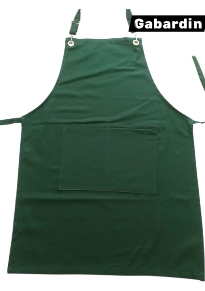 Gabardin Kumaş Ayarlanabilir Askılı Yeşil Garson – Barista – Şef Önlüğü (Paslanmaz Metal Aksamlı) fiyatları