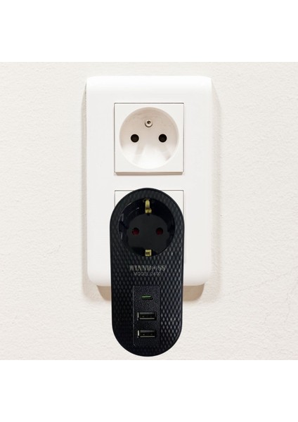 2 Usb,1 Type-C Girişli 1&amp;apos;li Çocuk Korumalı,ısıya Karşı Dayanıklı 2500WATT Termal Ak indirimleri