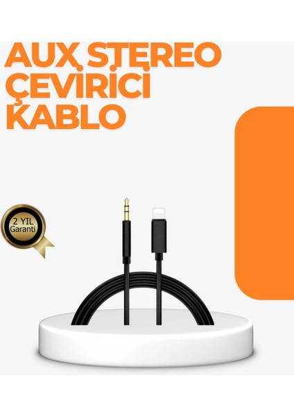 Lightning Girişli Cihazlar Için 3.5mm Aux Ses Kablo Dönüştürücü 1m