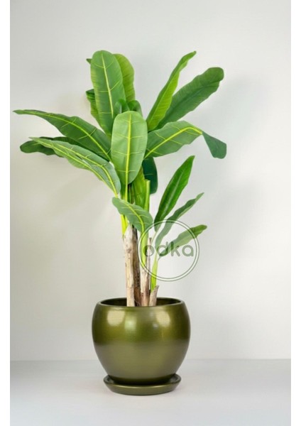 Küre Saksı Tabaklı 27CMX27CM Metalik Renk